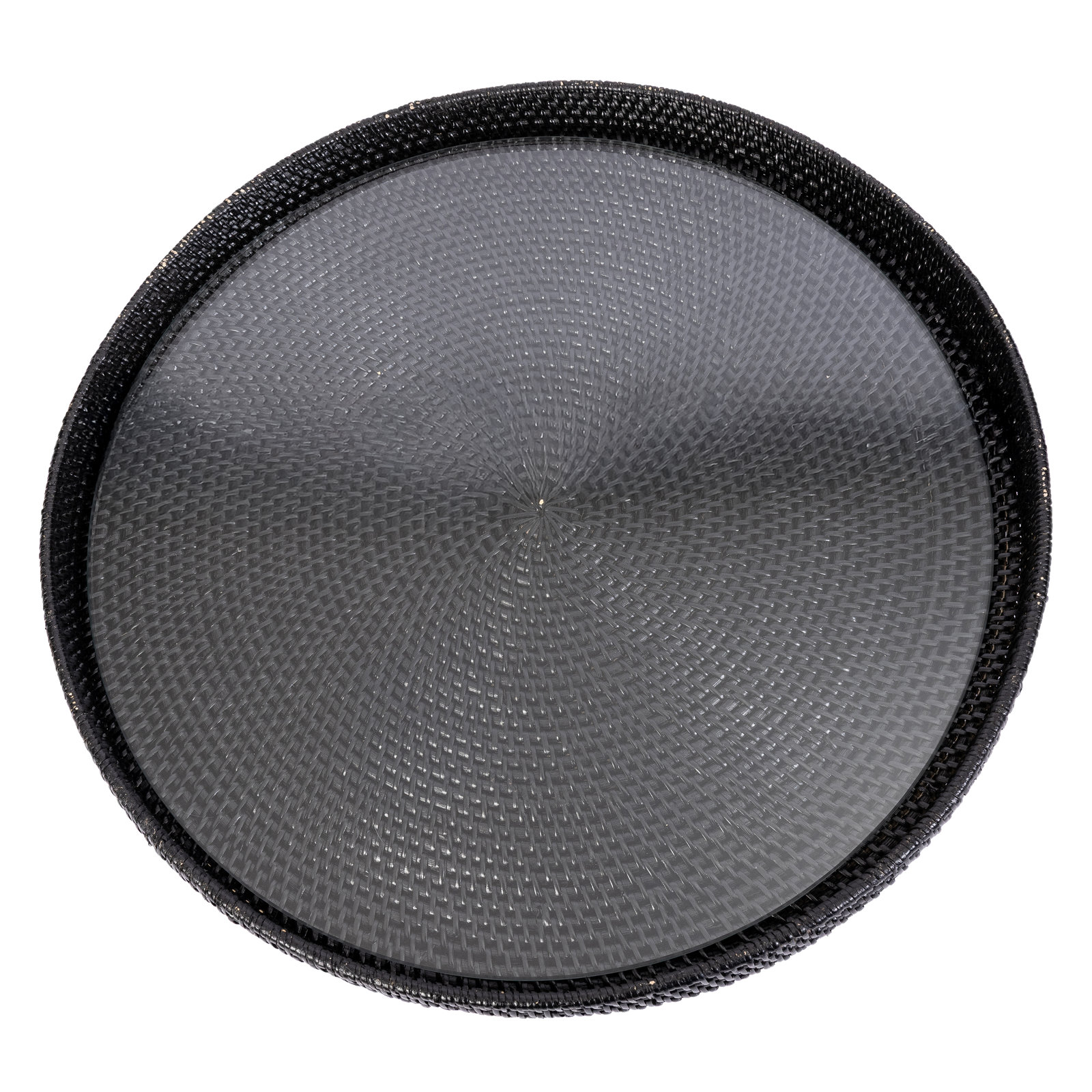 Glass Decorative Tray, 19" W x 19" D x 1.5" H, Tudor Black