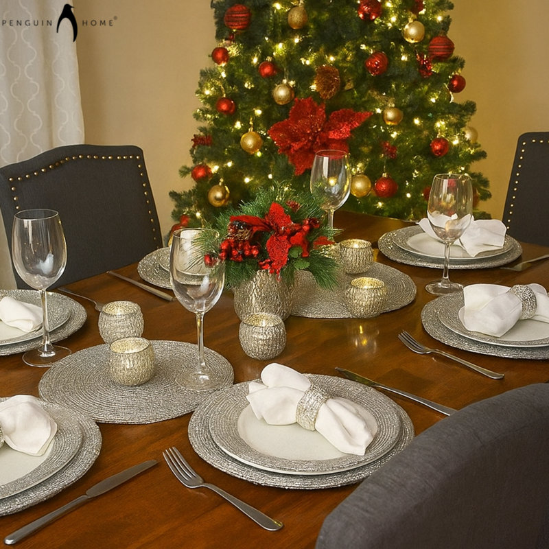 18 Piece Placemat Set, Silver