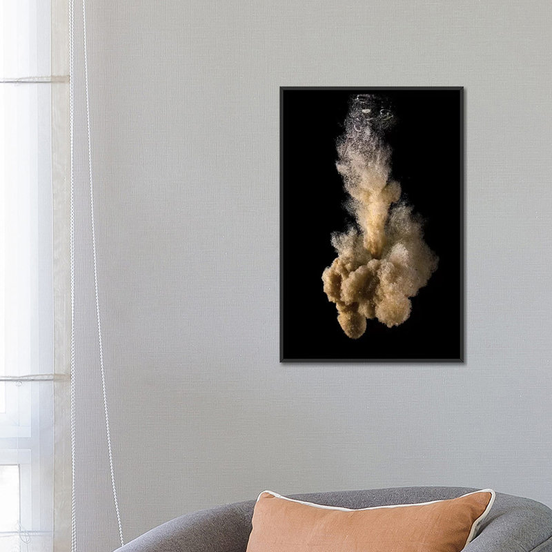 « big bang i », impression sur toile, H 26 po x l 18 po x P 1,5 po, Toile avec cadre noir, Pas de tapis
