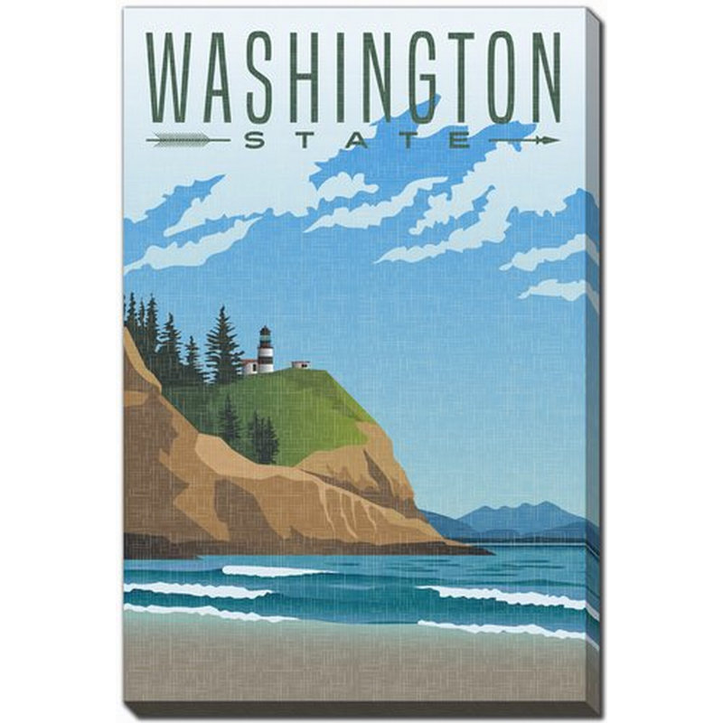 Affiche de l'État de Washington, H 20 po x l 16 po