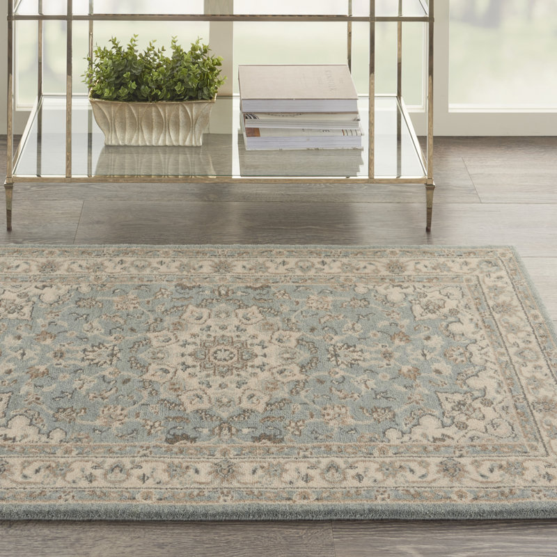 Tapis turquoise Jessika, Rectangle 2 pi 6 po x 4 pi 3 po