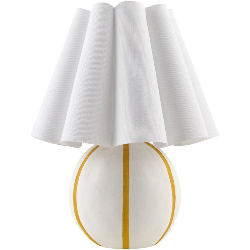 Lampe de table Caistance Kval, Crème / jaune