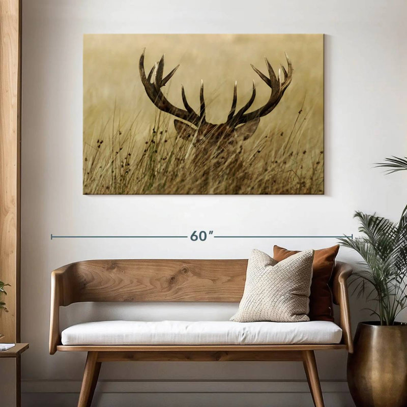 Cerf caché, H 32 po x l 48 po