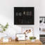Armoire de rangement de salle de bain noire, armoire à pharmacie suspendue avec tablette réglable, rangement mural en bambou au-dessus de la toilette, portes doubles-1229352993