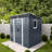 Outdoor Storage Shed, Weatherproof Tool Shed With Metal Foundation Frame, Corrosion-Resistant Steel, Inclined Roof For Rain Drainage