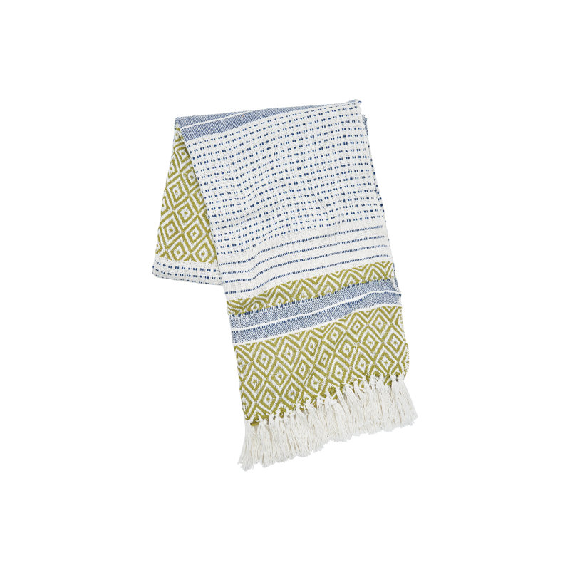 Berkley Hand Woven Throw Blanket, Green