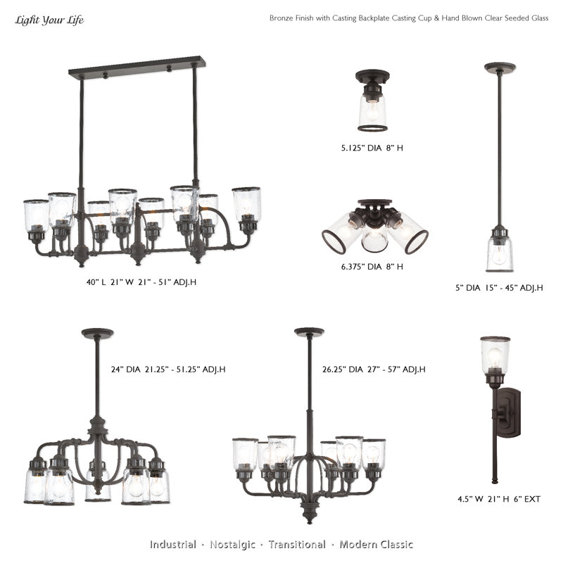 Speedway 6 - Light Dimmable Classic / Traditional Chandelier, Bronze