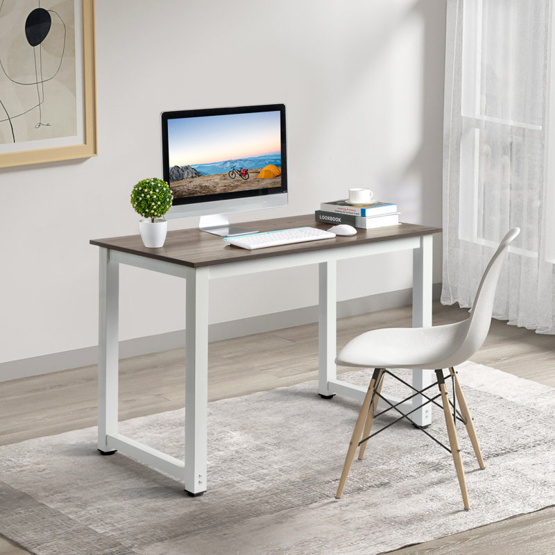 Bureau d'ordinateur en bois, catégorie de bureau en bois massif de 43,3 po x 23,6 po x 29,5 po, plateau de 15 mm, tube de 50 x 50 mm, multifonctionnel, élégant et lisse pour le bureau à domicile