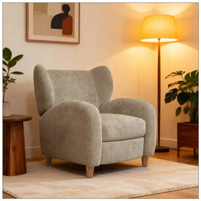 Chaise chenille multifonctionnelle en tissu, canapé décoratif, dossier incurvé, salle d'étude de salon