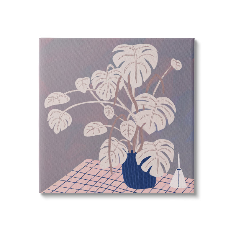 Décontracté à motif feuilles Monstera par Birgit Maria Kiennast - Peinture, H 24 po x l 24 po x P 1,5 po, Toile tendue