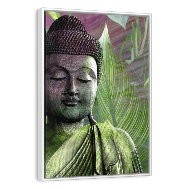 Méditation, 25 po x 37 po, Cadre flottant blanc