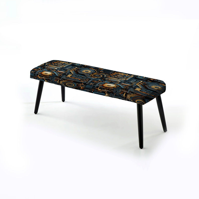 Banc rembourré géométrique Steampunk