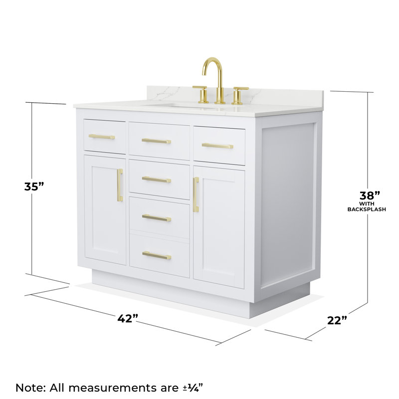 Beckett TK 42'' W Vanity, 8" Center, Brushed Gold