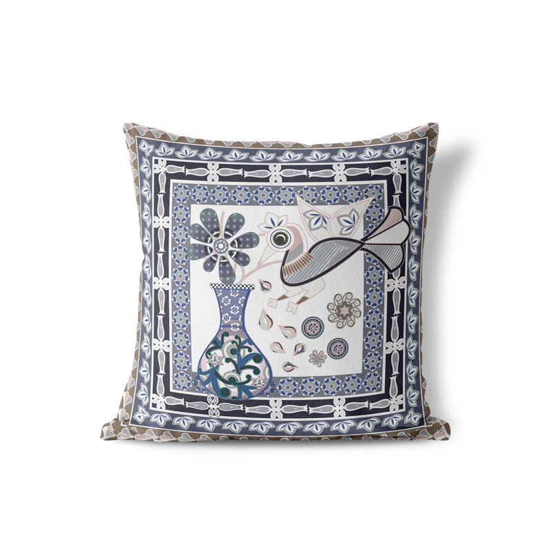  Housse et insert de coussin carré en polyester intérieur / extérieur, 20 po x 20 po, Beige / Mauve