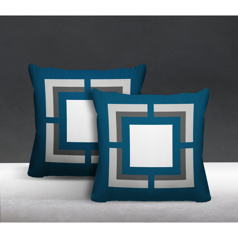  Coussin intérieur / extérieur, L 15 po x H 15 po, Turquoise