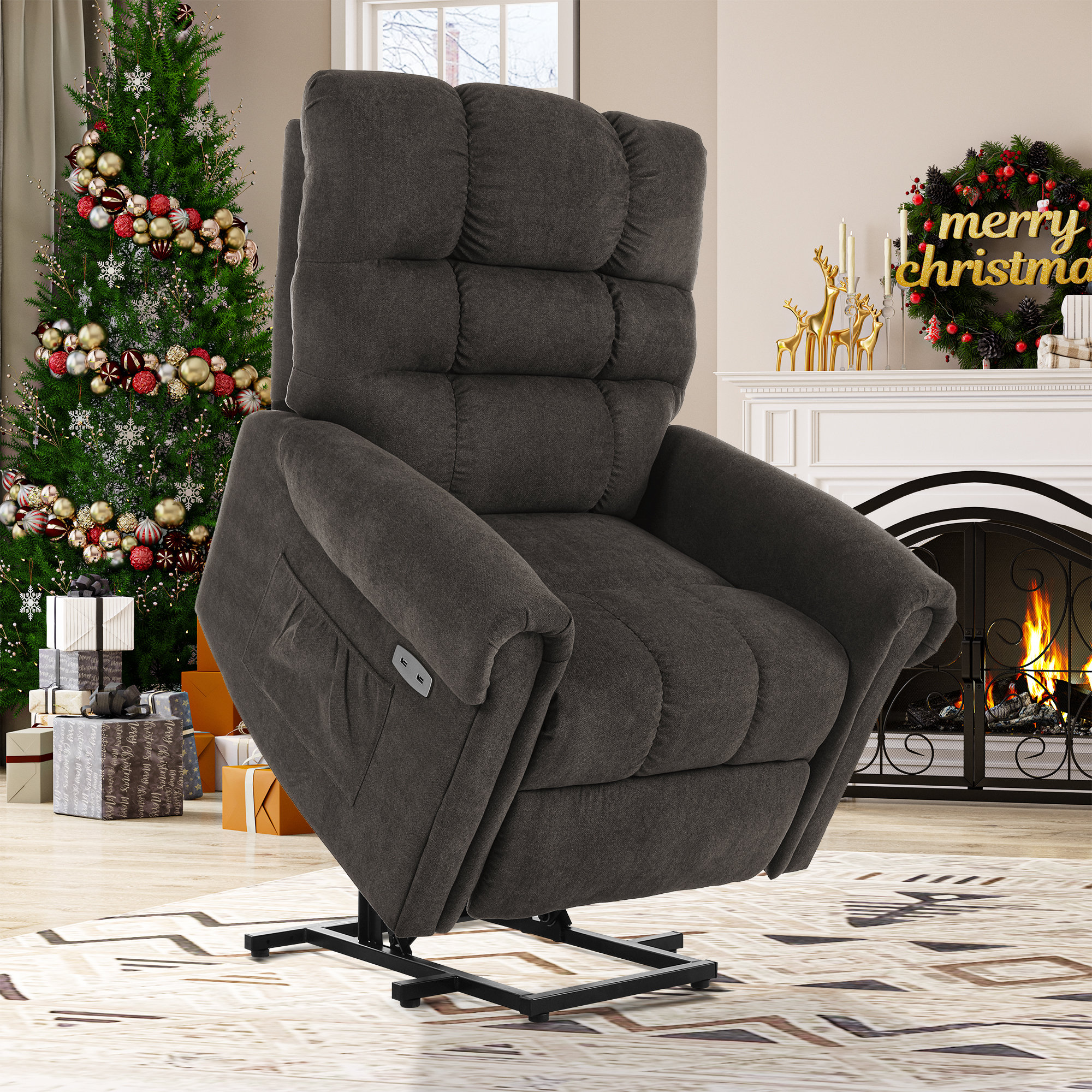 Reclining heated full body massage chair andover mills online fabric