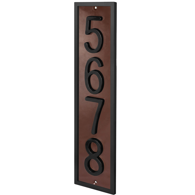 Plaque d'adresse flottante en aluminium Royal Shade, Noir, Oui, Brun