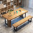 Walnut Rectangular Solid Wood desk-108976796