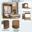 Lit escamotable avec tablettes de rangement et décoration à persiennes-53637757