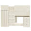 Lit mezzanine double en bois avec bureau et grande armoire de rangement-85383587