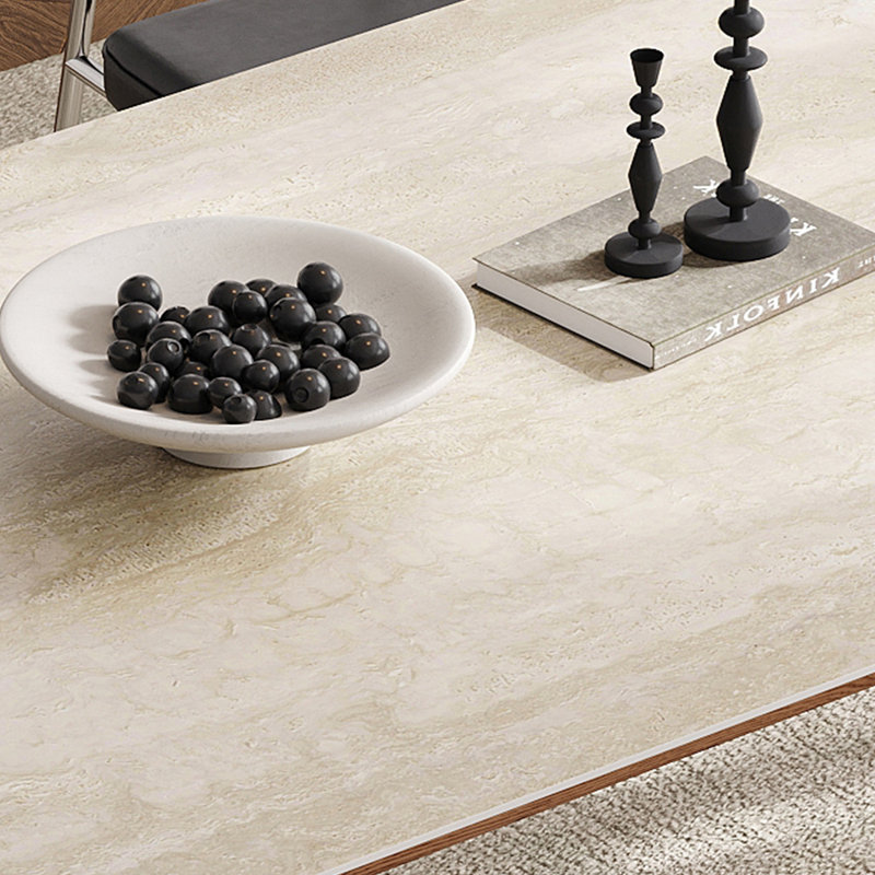 Table et chaises de salle à manger avec pierres de grotte, H 29,52 po x L 55,11 po x l 31,49 po