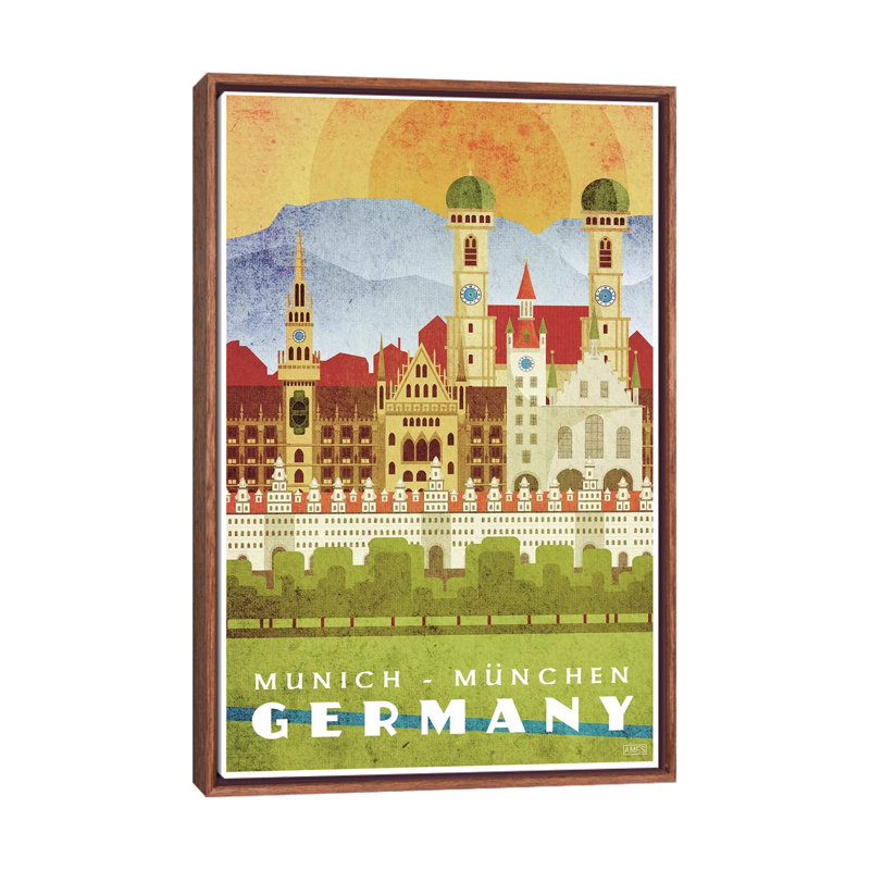 Allemagne-Munich par Missy Ames-impression d’art graphique, H 40 po x l 26 po x P 1,5 po, Pas de tapis