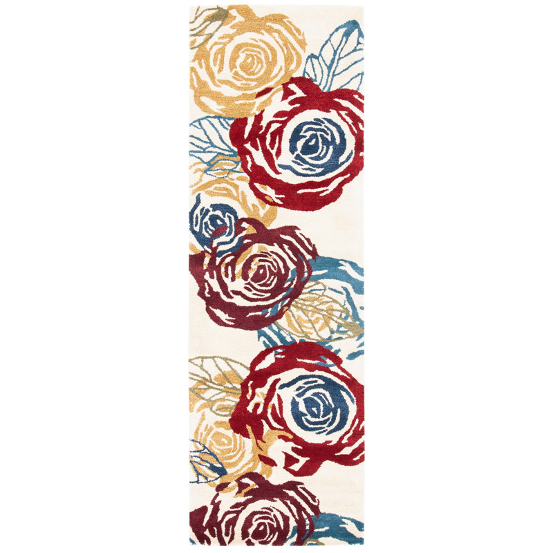 Soho Hand Tufted Wool Pile Floral Rug, Runner 2'6" x 8'