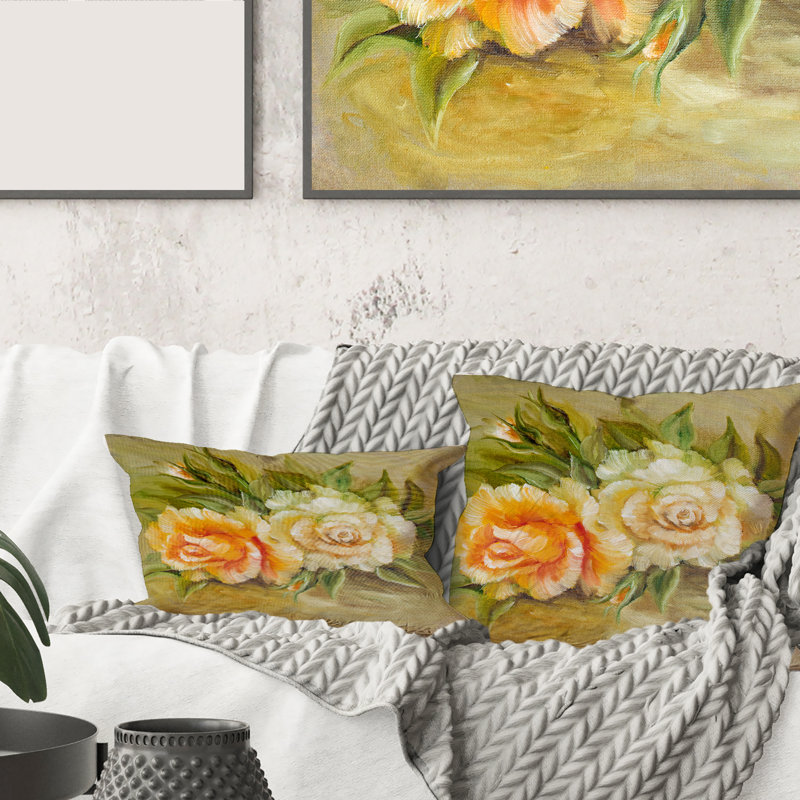 Housse et insert de coussin carré Roses, 18" x 18"