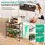 Chariot de cuisine à quatre niveaux avec plateau en bois et paniers amovibles, chariot de rangement roulant en métal avec tablettes réglables et roulettes verrouillables pour le garde-manger, le goûter et l'organisation des fruits