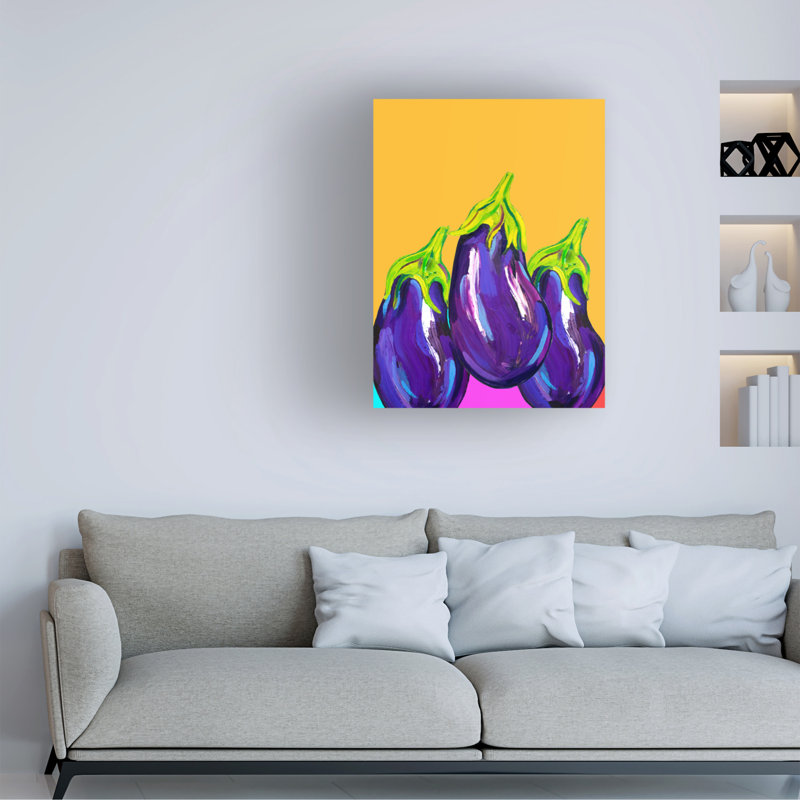 «Alice Straker Groovy Aubergines», art sur toile, H 24 po x l 18 po x P 2 po
