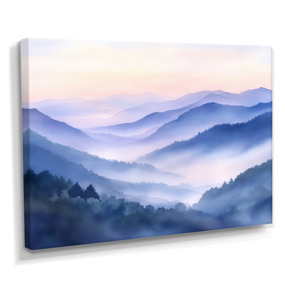 Blue Ridge Wall Art, Misty Mountain Canvas, Blue Ridge Mountains In The Morning Fog