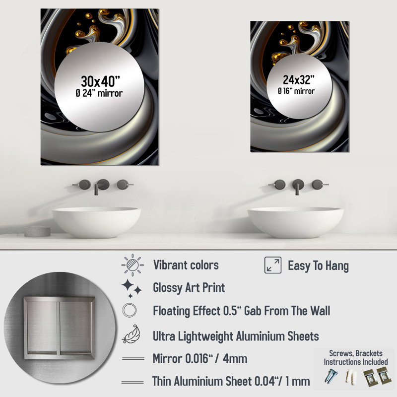 Miroir mural Belcherry, 40 po x 30 po