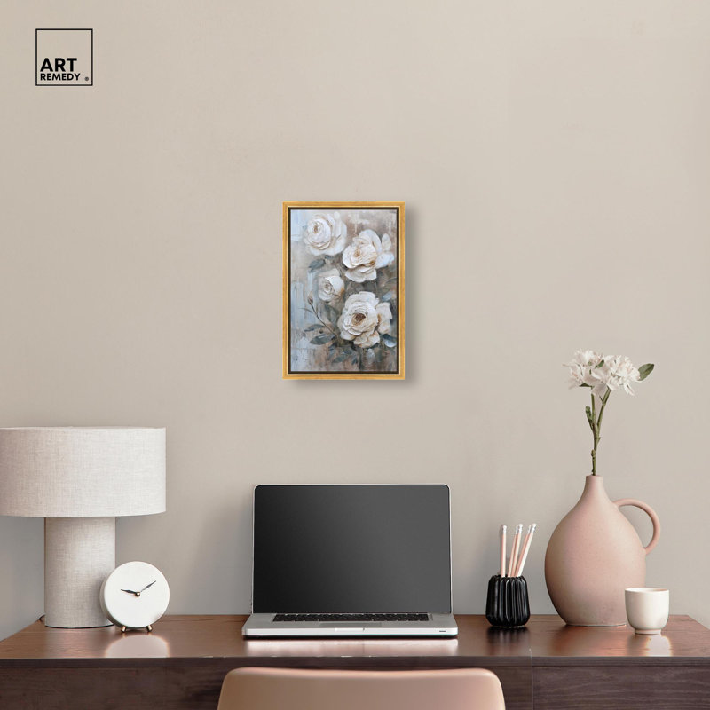 «White Mirage I», impression murale sur toile par Art Remedy, H 16 po x l 11 po, Cadre doré