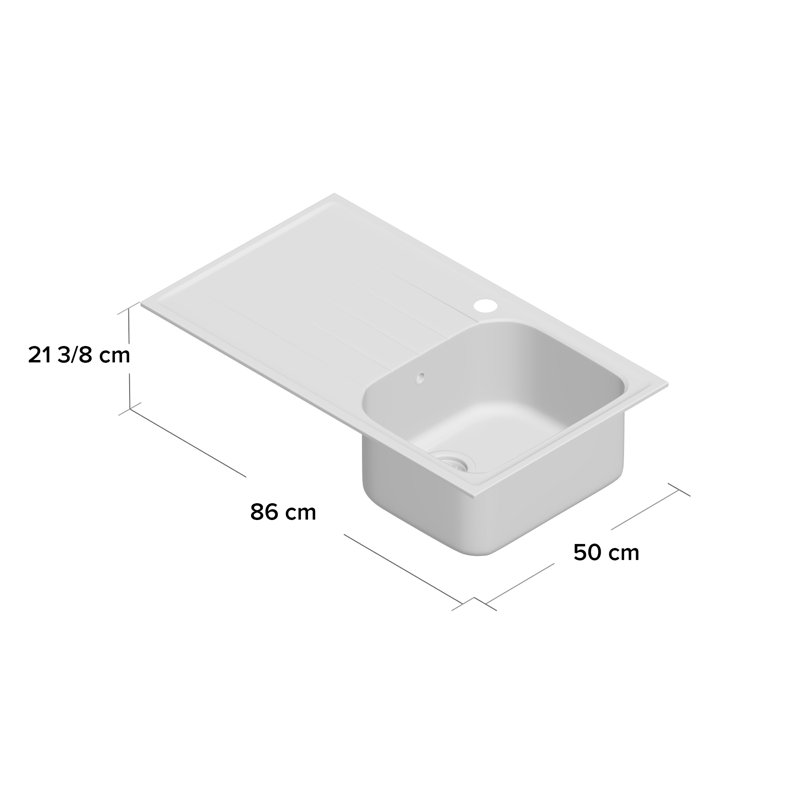 Amethyst Single Bowl Inset Kitchen Sink, Ash Black