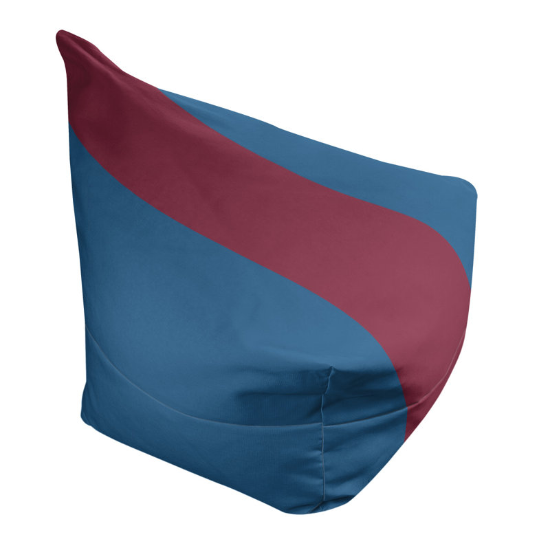 Bean Bag Cover, 30" H x 27" W x 2" D, Blue/Burgundy