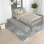 Lits simples à gigogne avec lit gigogne en bois gris, design moderne pour les petits espaces