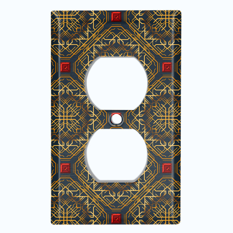 Patterned 1 - Gang Duplex Outlet Standard Wall Plate