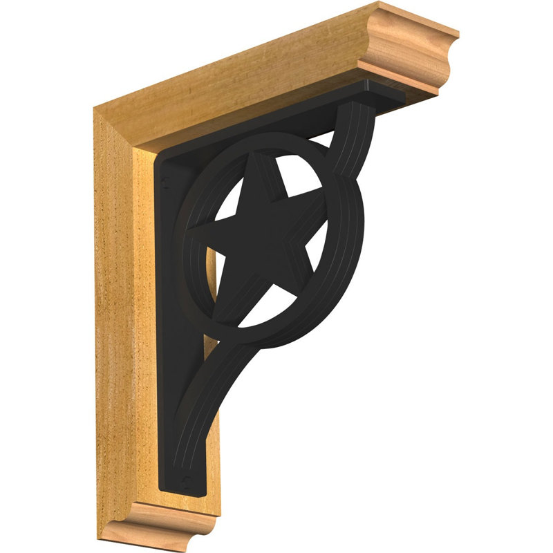 Support à fer triple Austin, H 16 po x P 14 po, Cèdre rouge de l'Ouest l 3 1/2 po x T 2 po (lisse