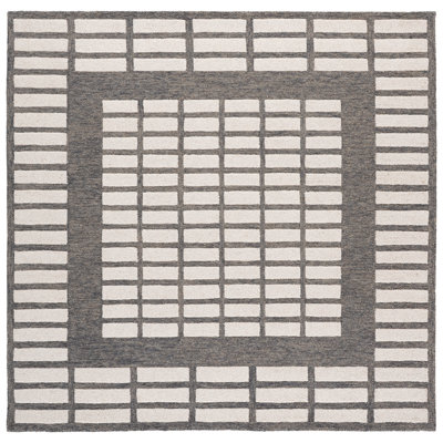 Ebony Hand Tufted Wool Geometric Indoor Rug