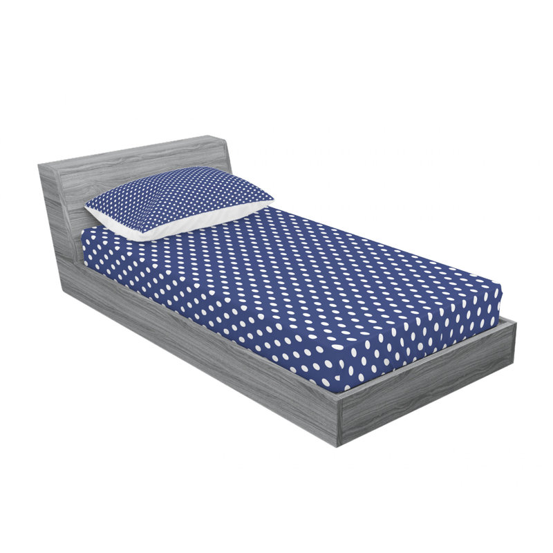 Ensemble de draps marin tile pois, Ensemble de draps pour lit simple avec drap-housse
