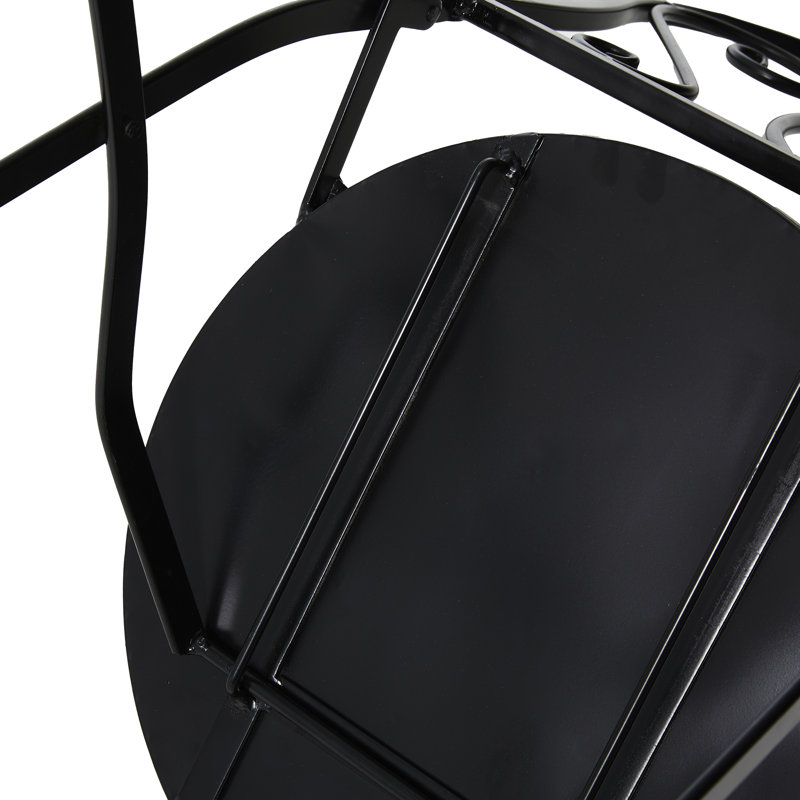 Ensemble de 2 chaises bistro vertes pliantes en métal de 36,5 po de hauteur avec siège en céramique
