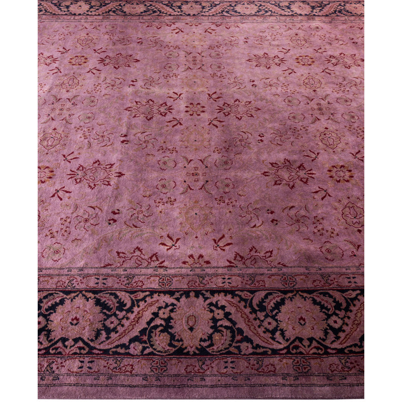 Tapis mauve en laine noué à la main moderne 8 pi 3 po x 10 pi 2 po Copes
