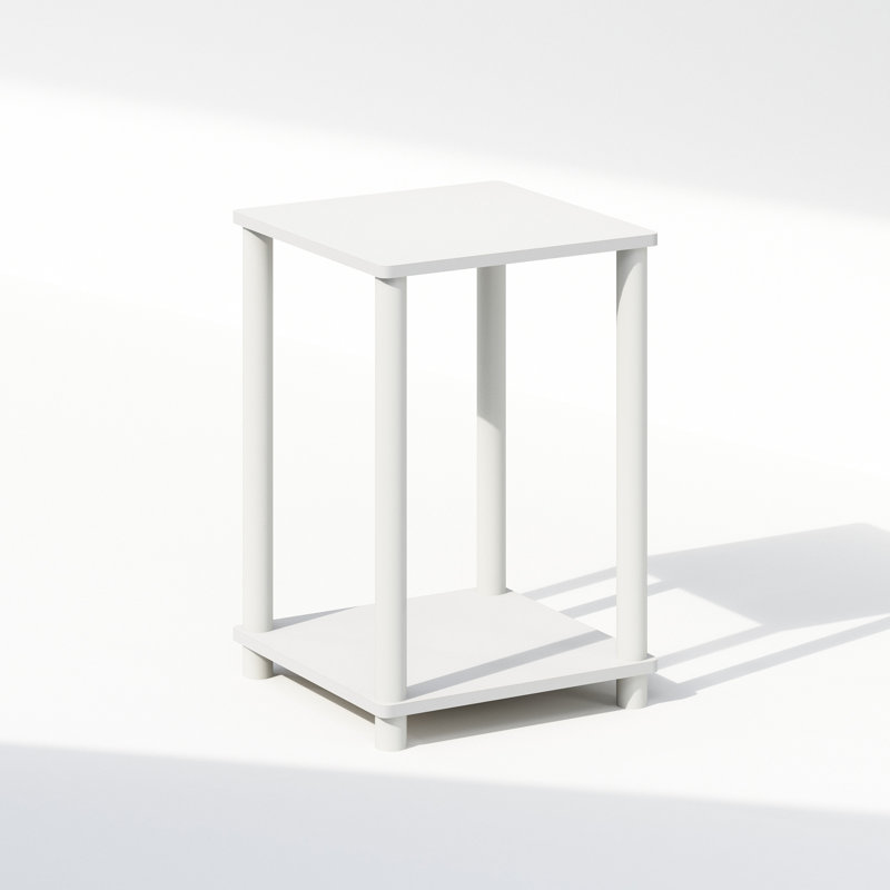 Table de chevet, blanche et blanche, Blanc / blanc