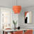 3-Tier Mid-Century Orange Plug-In Pendant Light with 16.4ft Cord-2054740051