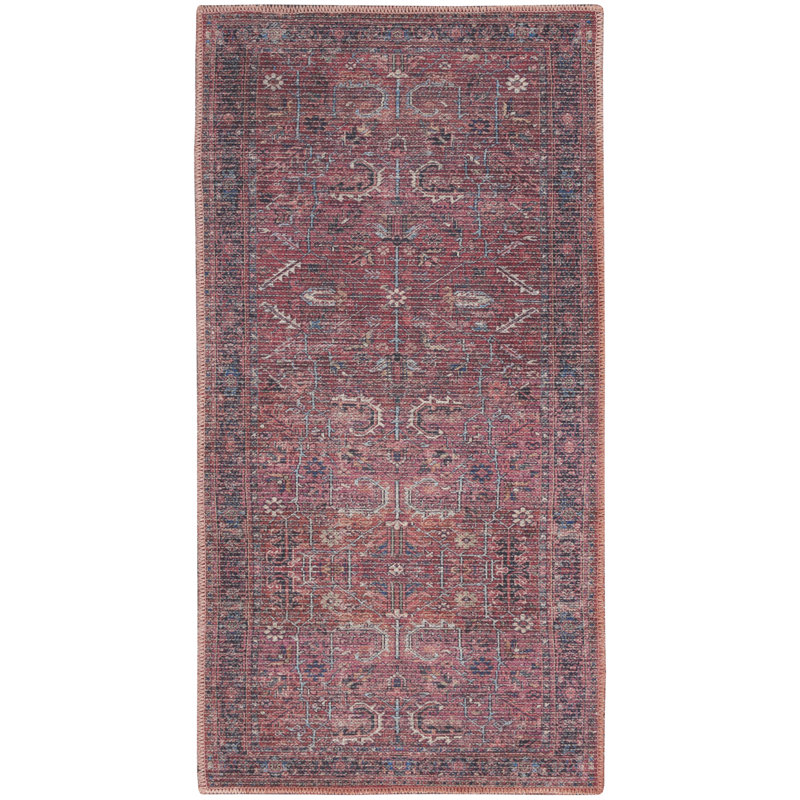 Tapis oriental rouge lavable à la machine, Rectangle 3 pi x 5 pi