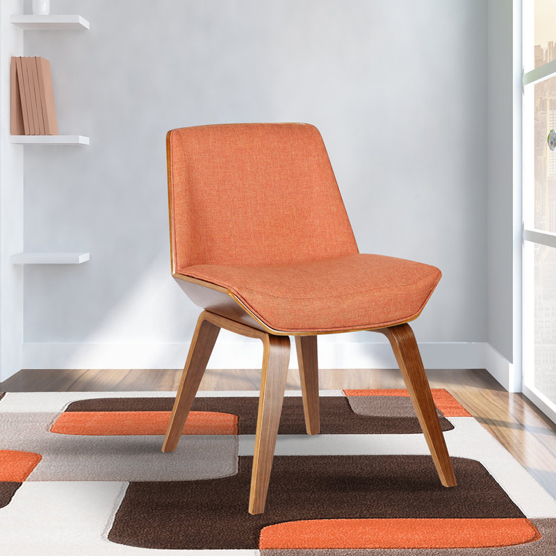 Terence 46cm H Polyester Blend Upholstered Side Chair, Orange