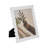 Photo Frame Resin Glass Scalloped Edge Polyresin Paper Accent Decorative Display Stand Casual Style Home Decor Classic Trim Detailing Vertical Horizontal Orientation Freestanding Lightweight Build