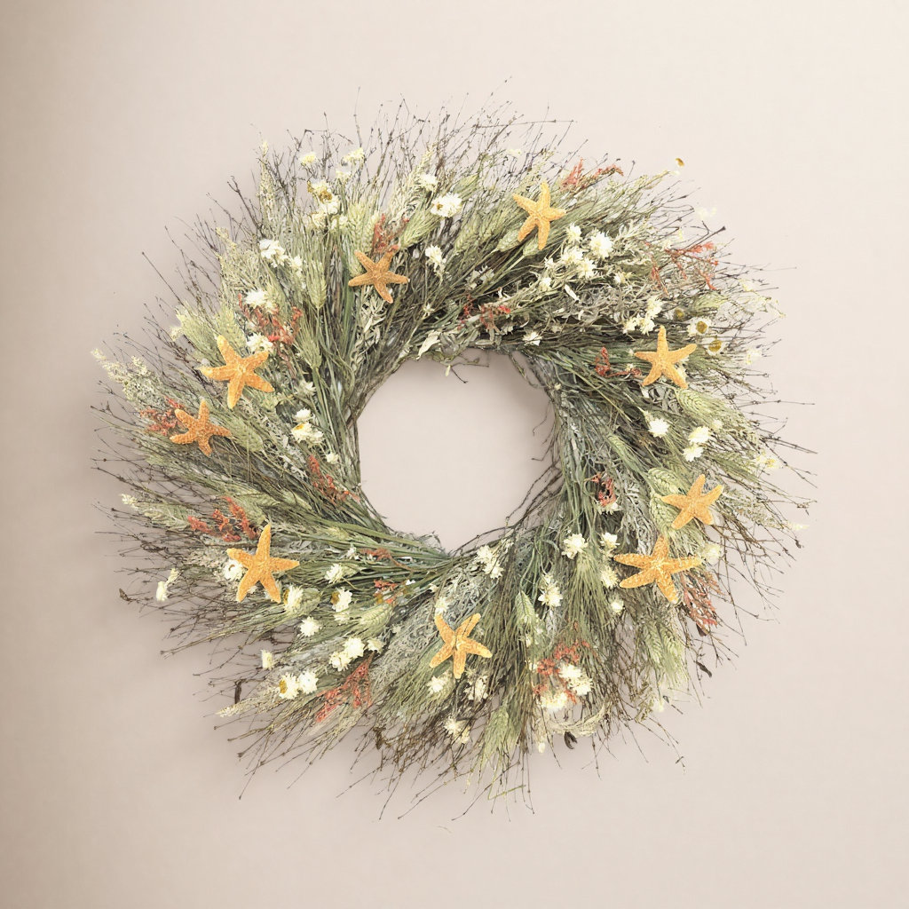 Handcrafted Dried Mixed Assortment Wreath, 22" H x 22" W x 5" D