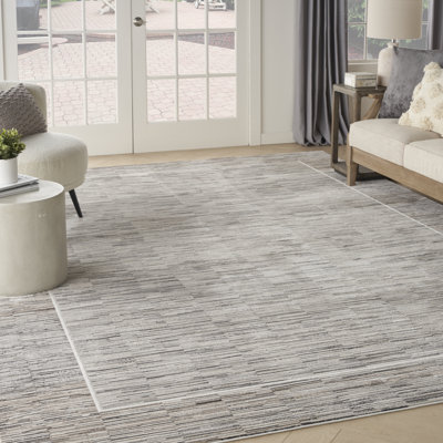 Akihiro Machine Woven Grey Indoor Rug