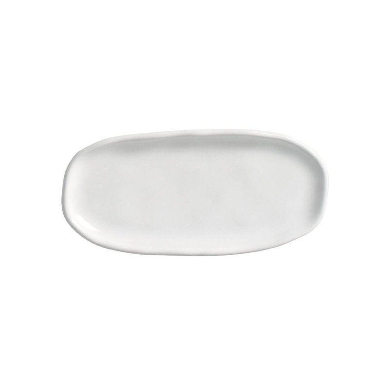 Ensemble de 4 assiettes en grès Pistache, Nouveau blanc